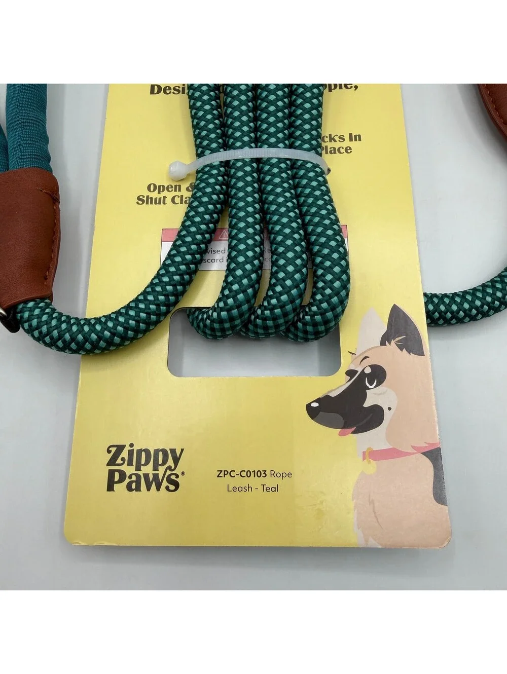 ZippyPaws Rope Leash 5 Foot Teal Dog Leash 1